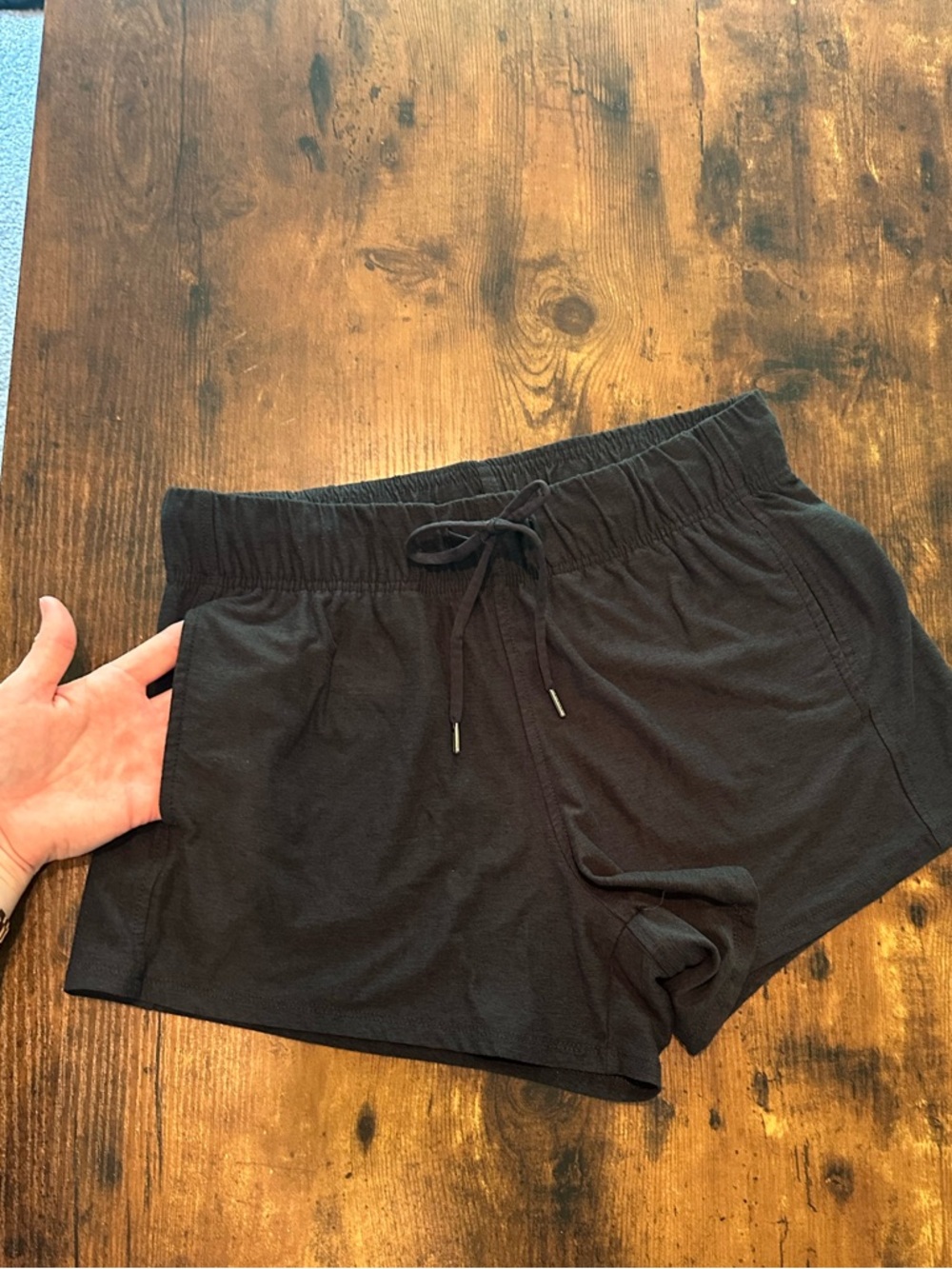 Athletic Works Black Elastic-Waist pocket Shorts